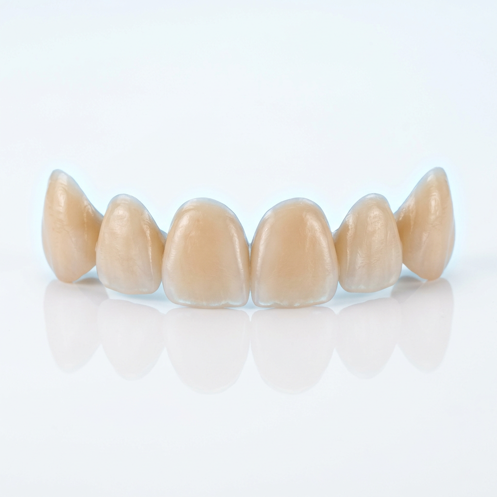 Carillas dentales de resina con acabado satinado